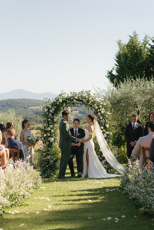 Romantischer Hochzeitsempfang in der Toskana
